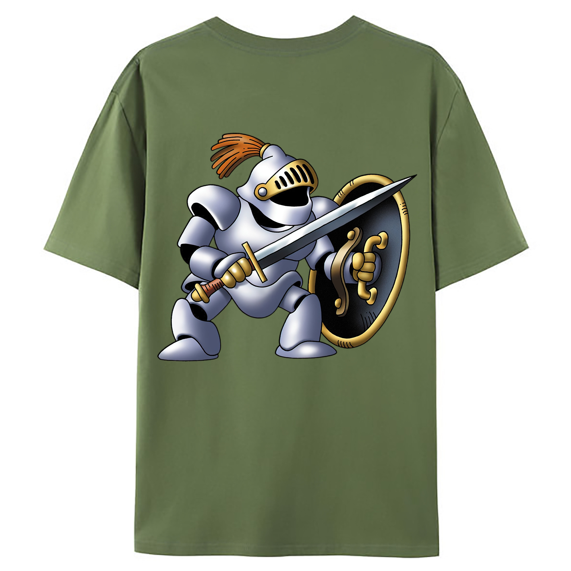 （画像用） ドラゴンクエスト Doragon Kuesuto Dragon Quest 綿100％ メンズ半袖Tシャツ（バックプリント） 通気性